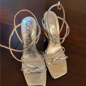 Calvin Klein Metallic Strappy Heels